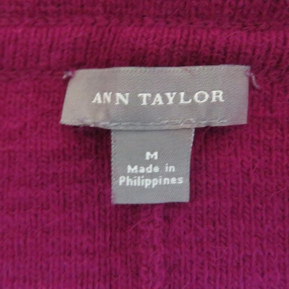 Ann Taylor fuchsia cardigan sweater blazer size M - Picture 3 of 7